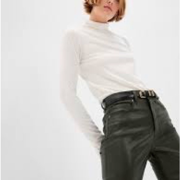 GAP NWT green vegan leather pants size 29/8 - Picture 9 of 11